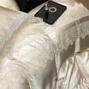 DecorBites™ Lace Patchwork Silk Cotton Luxury Bedding Set Queen King Size