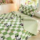 DecorBites™ Cartoon Print Foldable Bed Cover Set | Cotton Quilted Cushion Mat