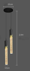 DecorBites™ Crystal LED Pendant Lamp Gold Black Chandelier for Dining Living Room
