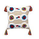 DecorBites™ Geometric Hand-Embroidered Tassel Pillowcase