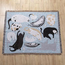 DecorBites™ Halloween Black Cat Knitted Blanket - Cozy Sofa Throw for Autumn/Winter