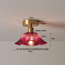 DecorBites™ Green Flower Glass LED Ceiling Light Fixture - Nordic Modern Design