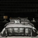 DecorBites™ Luxe Brocade Jacquard Bedding Set with Egyptian Cotton & Embroidery