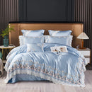 DecorBites™ Lace Silk Cotton Luxury French Wedding Bedding Set for Chic Princess Bedrooms