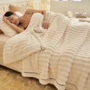 DecorBites™ Fluffy Rabbit Plush Warm Blanket for Bed, Soft & Cozy Autumn Winter Comfort