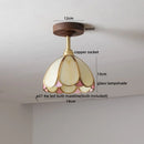 DecorBites™ Green Glass LED Ceiling Lights: Modern Copper Wood Indoor Lamp