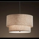 DecorBites™ Double Linen Fabric Pendant Light Drum Lamp - Scandinavian Style Dining Room Bedroom Restaurant