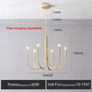 DecorBites™ Gold Metal Chandelier: Modern Nordic LED Lighting for Living Room, Kitchen, Dining Room