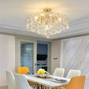DecorBites™ K9 Crystal Gold Chandelier Ceiling Light | Bedroom Home Decor LED Ceiling Lamp