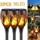 Outdoor 96LED Solar Flame Torch Lights Flickering Light Dancing Led Waterproof Garden Decoration Lawn Path Yard Patio Lamps