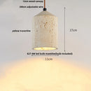 DecorBites™ Japanese Style LED Pendant Lights Wood Canopy Cement Lampshade