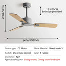 DecorBites™ 56-Inch Black Industrial Style Ceiling Fan with Remote Control for Indoor Use