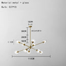 DecorBites™ Glass Chandelier with Metal Frame for Parlor, Dining Room, and Bedroom Lighting