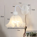 DecorBites™ Glass Iron LED Wall Sconce Pull Chain Switch Stair Light Fixture for Bedroom