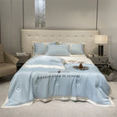 DecorBites™ Ice Silk Embroidered Quilt Set: Luxury European Style, Cooling Comforter