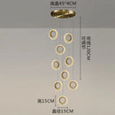 DecorBites™ Crystal Ring LED Chandelier: Modern Gold Kitchen Lighting for Staircase, Simple Indoor Hanging Lamp