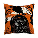 DecorBites™ Halloween Pumpkin Linen Cushion Cover Set for Home Sofa Bedroom Decor