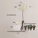 DecorBites™ Iron Nordic LED Wall Light with Pull Chain Switch, Adjustable Glass Bedside Lamp