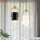 DecorBites™ Gradient Glass Pendant Light: Modern Nordic Hanging Fixture for Bedside Living Dining Decor