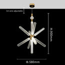 Modern starburst glass tubes led chandelier for living room