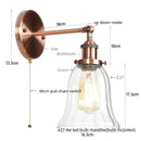 DecorBites™ Industrial Clear Glass Wall Sconce Light for Stair, Foyer, Bedroom.