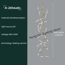 DecorBites™ Gold Branch LED Chandelier for Duplex Villa Staircase - Modern Indoor Lighting