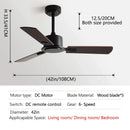 DecorBites™ 56-Inch Black Industrial Style Ceiling Fan with Remote Control for Indoor Use