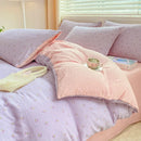 DecorBites™ Cozy Pattern Printed 4Pcs Single Bedding Set - Soft Cotton Fabric