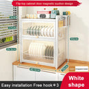 DecorBites™ Double-layer Kitchen Dish Drying Rack with Chopstick Cage and Tableware Basket