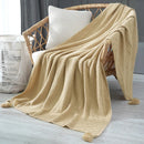 DecorBites™ Knitted Sofa Throw Blanket with Fringe Yarn