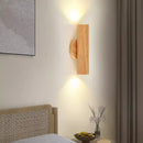 DecorBites™ LED Wood Wall Lamp: Nordic Style Walnut Sconce for Bedroom, Study, and Living Room