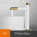 DecorBites™ Black Brass Bathroom Sink Faucet Deck Mounted Vessel Mixer Water Tap