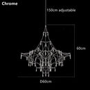 DecorBites™ Golden Lustre Crystal Chandelier for Living Dining Bedroom LED Lights