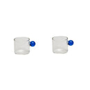 DecorBites™ Glass Espresso Cups Set with Saucers, Handle, 110ml - Table Decor and More
