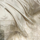 DecorBites™ Lace Patchwork Silk Cotton Luxury Bedding Set Queen King Size