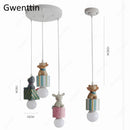 DecorBites™ Kids Animal Pendant Lamp: Rabbit Lion Cat LED Ceiling Light Fixture