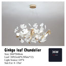 DecorBites™ Gold Branches Chandelier with Porcelain Leaves Pendant Light - Luxury Living room Decor