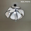 DecorBites™ Creamy Abaca Fabric Led Pendant Light - Nordic French Wabi Sabi Suspend Lamp