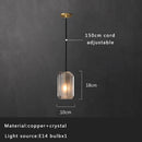 DecorBites™ Crystal Copper Pendant Lights Gold Home Decor Glass Hanging Lamp