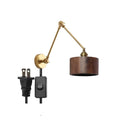 DecorBites™ Copper Swing Arm LED Wall Sconce with Pull Chain Switch, Modern Nordic Wooden Lamp
