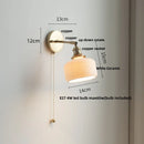 DecorBites™ Copper Wall Light Fixture Bedroom Bedside Sconce White Ceramic Lamp