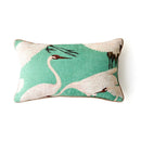 DecorBites™ Luxe Chenille Ruffled Green Lumbar Pillow Cover 35x45