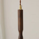 DecorBites™ LED Adjustable Pendant Light Fixture Amber Glass Walnut Wood Bar Hanging Lamp