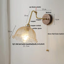 DecorBites™ LED Wall Lights Pull Chain Switch Bedside Lamp Amber Glass Modern Stair Light Fixtures