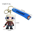 Hot Scary Movie Ghost Baby Keychains Halloween Dolls Horror Child's Chucky Pendants PVC Figures Toy Key Chain Gift