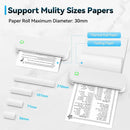Portable A4 Thermal Printer Document Tattoo Printer Bluetooth Wireless Mini Printer Notes lmage Photo Printing Machine A4 Paper