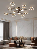 DecorBites™ Gold Plated Luxury Chandelier with Remote Control Crystals for Elegant Living & Bedroom Decor