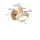 DecorBites™ LED Wall Sconce Iron Rotate Kitchen Bedroom Hallway Yellow Travertine Wood Mirror Light