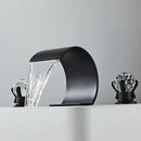 DecorBites™ Gold Crystal Handle Bathroom Faucet - Widespread Brass Sink Tap