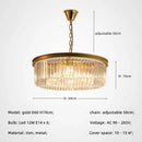 DecorBites™ Gold Black Metal Crystal Pendant Lights Chain Hanging LED Suspension Lamp Fixtures